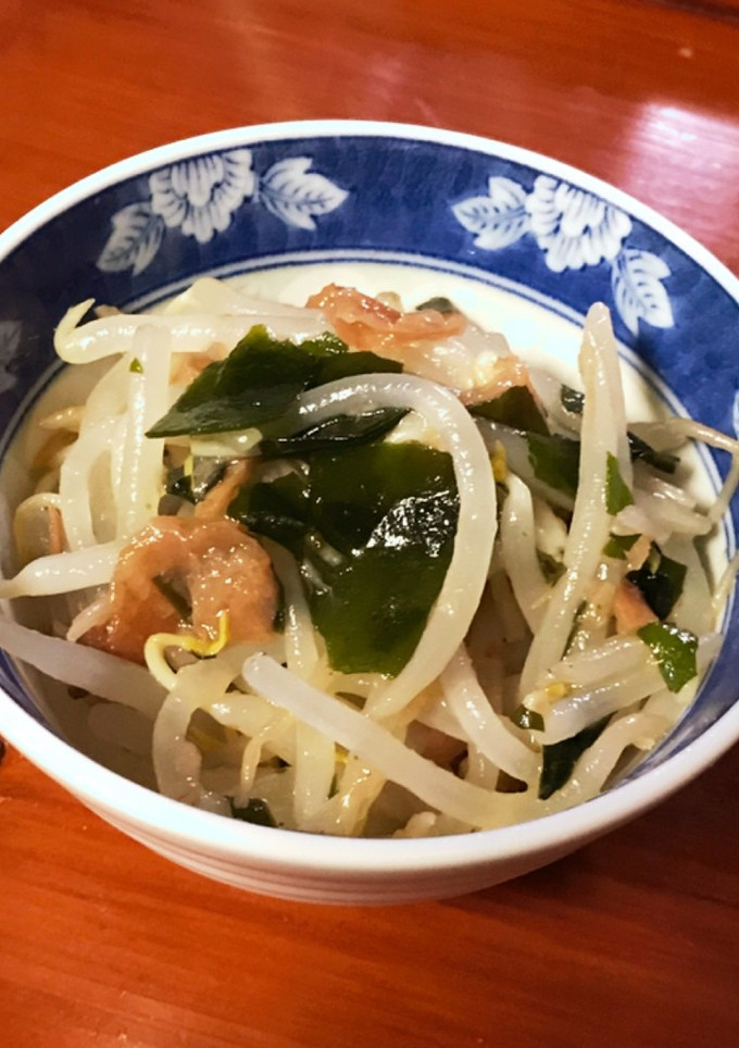 簡単一品！もやしとワカメの梅肉和え-レシピのメイン写真