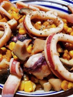 イカとコーンの醤油バター炒め-レシピのメイン写真