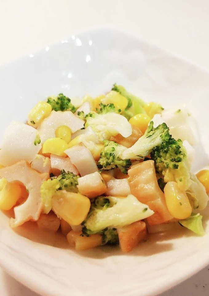 【幼児食】ちくわと野菜のマヨ炒め-レシピのメイン写真