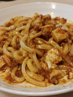 残った麻婆豆腐★アレンジ 汁無し!うどん-レシピのメイン写真