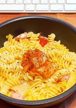 鍋だけでキムチクリームパスタ-レシピのメイン写真