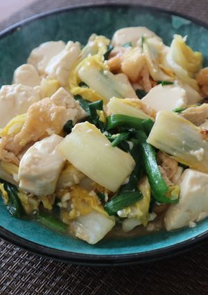 白菜と豆腐とニラの炒めもの-レシピのメイン写真