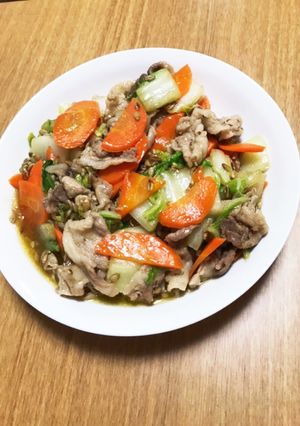 豚コマ肉と白菜にんじんのトロッと腸活炒め-レシピのメイン写真