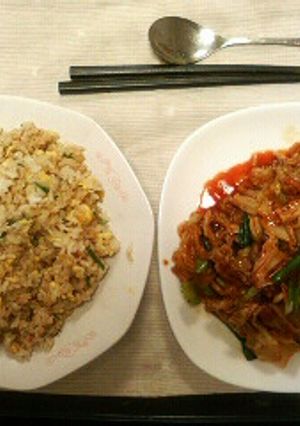 我が家の「豚キムチ定食」!!-レシピのメイン写真