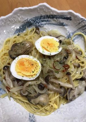 牡蠣のオイル漬けでスパゲティ☆.｡.:*-レシピのメイン写真