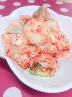 *ゆで卵とアボカドのキムチマヨ*-レシピのメイン写真