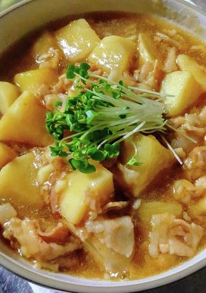めんつゆで『長芋と里芋の肉じゃが風』-レシピのメイン写真