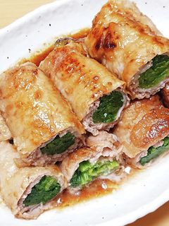 ポンの小松菜の肉巻き照り焼き-レシピのメイン写真