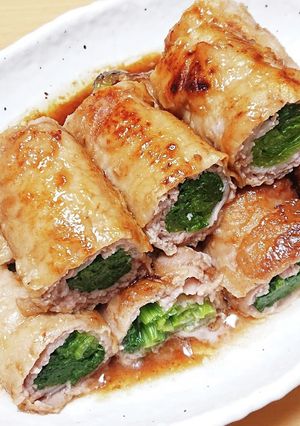 ポンの小松菜の肉巻き照り焼き-レシピのメイン写真