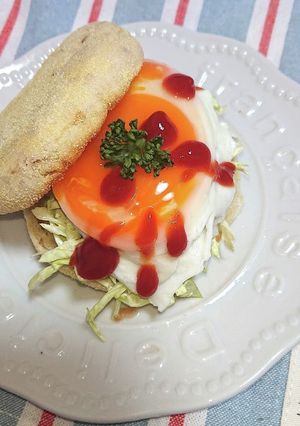 チーズキャベ半熟卵イングリッシュマフィン-レシピのメイン写真