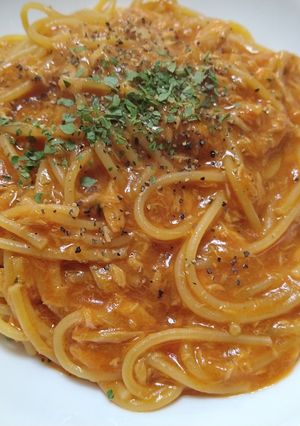 超簡単スープの素とツナ缶でレンチンパスタ-レシピのメイン写真