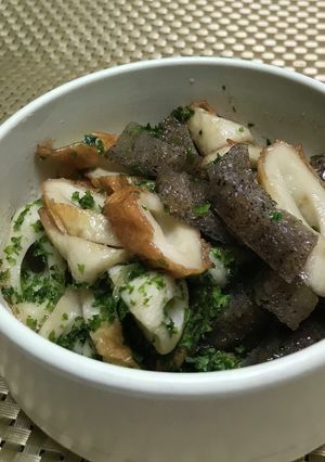 氷こんにゃくとちくわの青のりマヨ炒め-レシピのメイン写真
