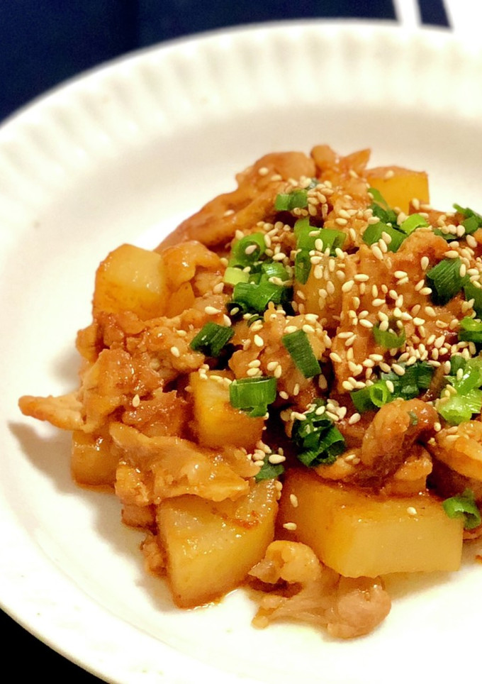 簡単計量！豚肉と大根の韓国風炒め-レシピのメイン写真