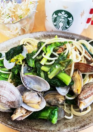 菜の花とアサリのパスタ-レシピのメイン写真