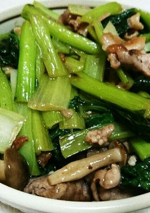 ターサイと豚こま肉のオイスターソース炒め-レシピのメイン写真