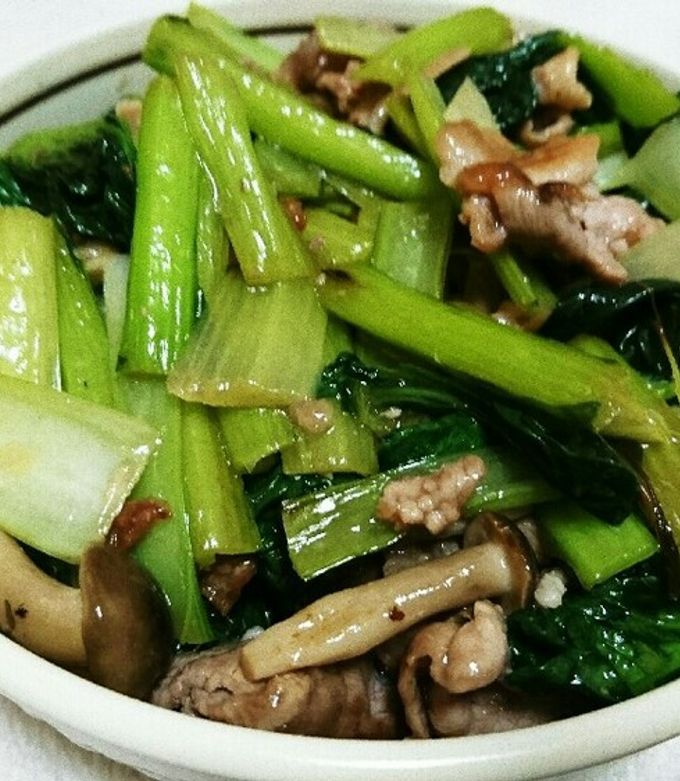 ターサイと豚こま肉のオイスターソース炒め-レシピのメイン写真