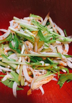 混ぜるだけ!水菜としらすのキムチサラダ♪-レシピのメイン写真