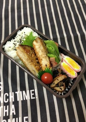 男子高校生弁当2／1蓮根の挟み焼き弁当-レシピのメイン写真