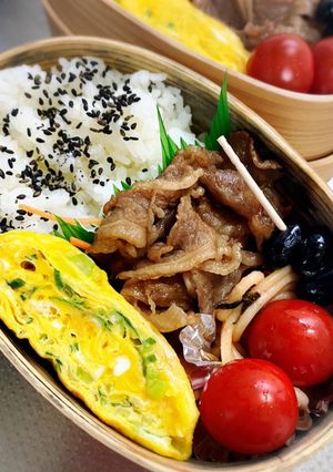 牛肉甘辛炒め弁当-レシピのメイン写真