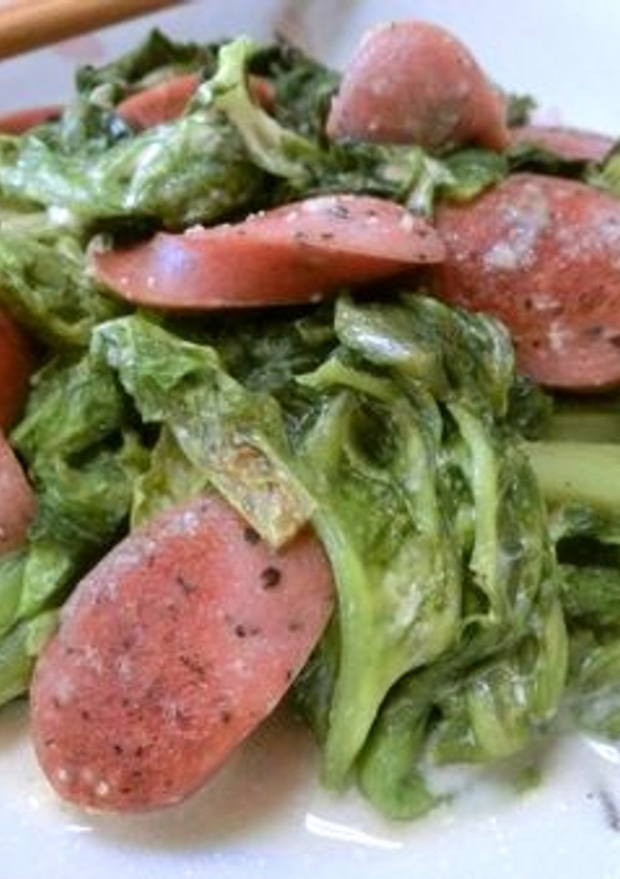 やみつき♪　レタスとウインナーのマヨ炒め-レシピのメイン写真