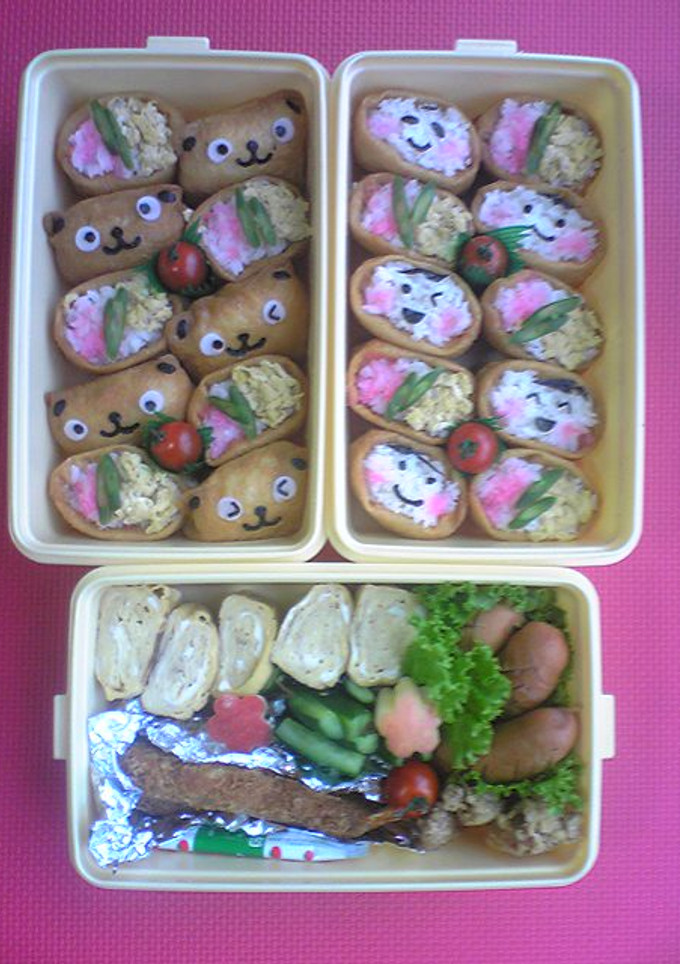 幼稚園運動会！簡単！おいなりキャラ弁当-レシピのメイン写真