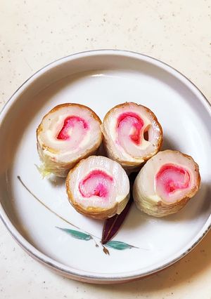 ピンク竹輪巻き(女子弁当のおかずに)-レシピのメイン写真