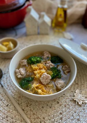 小間切れ肉でなんちゃって肉団子白菜スープ-レシピのメイン写真