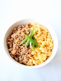 炒り卵と鶏そぼろで、旨っ!な【そぼろ丼】-レシピのメイン写真