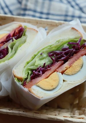 紫キャベツ「紫丸」の萌え断サンドイッチ-レシピのメイン写真