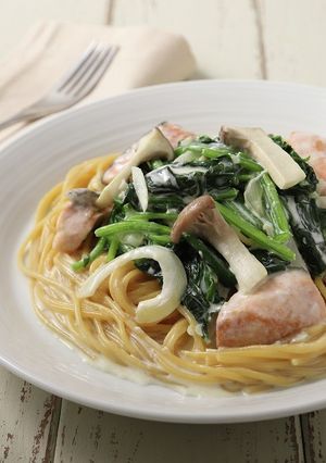 鮭ときのこのクリームパスタ-レシピのメイン写真