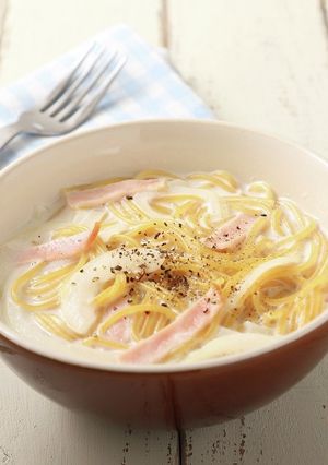 たまねぎとハムのミルクスープヌードル-レシピのメイン写真