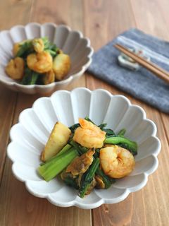 シーフードミックスと小松菜のカレー炒め-レシピのメイン写真