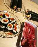 子供と恵方巻き★大好きイクラ&マグロ漬け