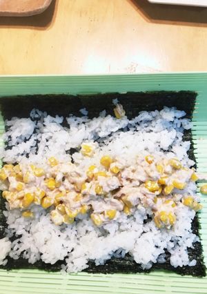 ツナ缶コーン缶使用、恵方巻!(R3)-レシピのメイン写真