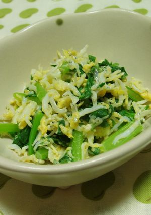 しらすと大根抜き菜の卵とじ-レシピのメイン写真