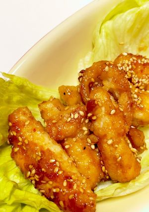 鶏むねスティックの甘辛ごまだれ-レシピのメイン写真