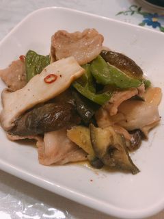 茄子とピーマンきのこの豚肉塩炒め-レシピのメイン写真