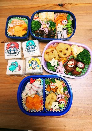 マリオ キャラ弁 3人分-レシピのメイン写真