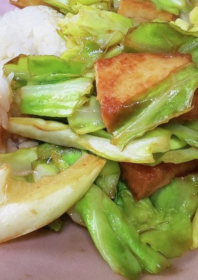 厚揚げとキャベツの簡単味噌炒め-レシピのメイン写真
