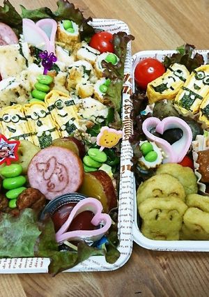 親子遠足 ミニオン キャラ弁-レシピのメイン写真