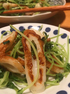 豆苗とちくわのガーリック塩炒め-レシピのメイン写真
