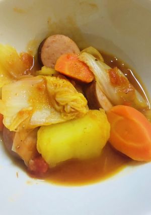 鍋に入れるだけ！簡単な白菜トマトポトフ-レシピのメイン写真