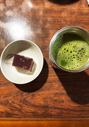 ホット抹茶☆★羊羹を添えて-レシピのメイン写真
