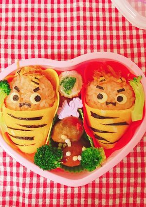 節分赤鬼クレープ弁当　デコ弁　キャラ弁-レシピのメイン写真