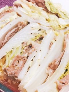 簡単白菜ミルフィーユ、レンジでチン-レシピのメイン写真