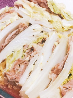 簡単白菜ミルフィーユ、レンジでチン-レシピのメイン写真
