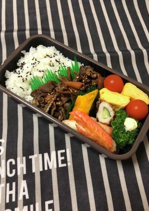 男子高校生弁当2／2牛肉しぐれ煮弁当-レシピのメイン写真