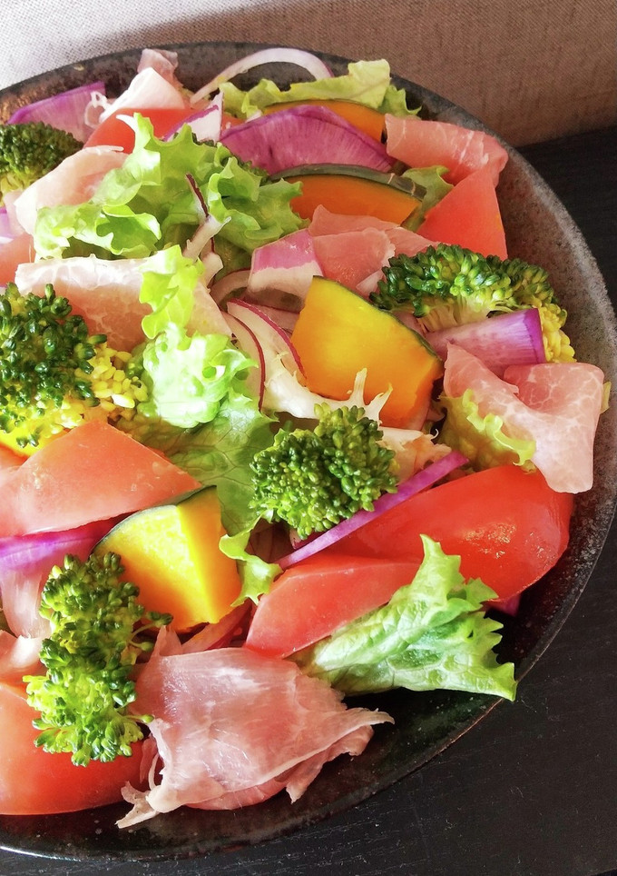 生ハム 南瓜 紫大根 野菜サラダ by msgnb120 【クックパッド】 簡単おいしいみんなのレシピが392万品