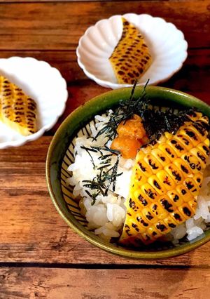 節分 ウニのせご飯 炙りもろこし添え-レシピのメイン写真