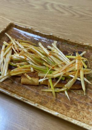 おつまみに♩焼き油揚げのピリ辛白髪葱のせ-レシピのメイン写真
